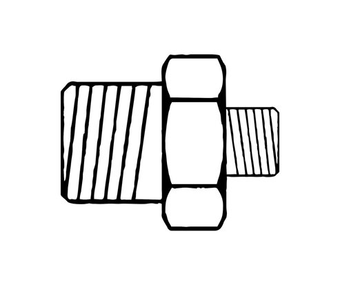 Doppelnipel 1/4 - 1/8 Aussen